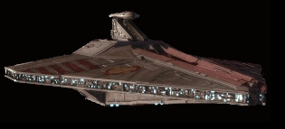 Okręt szturmowy typu Acclamator II. Autor i źródło obrazka: Clone Wars, Lucasfilm