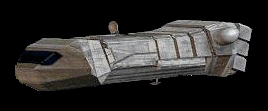Krążownik typu Carrack. Autor i źródło obrazka: gra 'Rebellion' - LucasArts