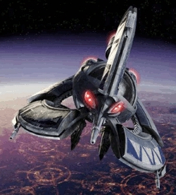 Tri-fighter (droid-myśliwiec). Autor i źródło obrazka: Zemsta Sithów, Lucasfilm