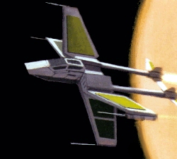 X-83 TwinTail. Autor i źródło obrazka: Starships of the Galaxy, Saga Edition (WotC)